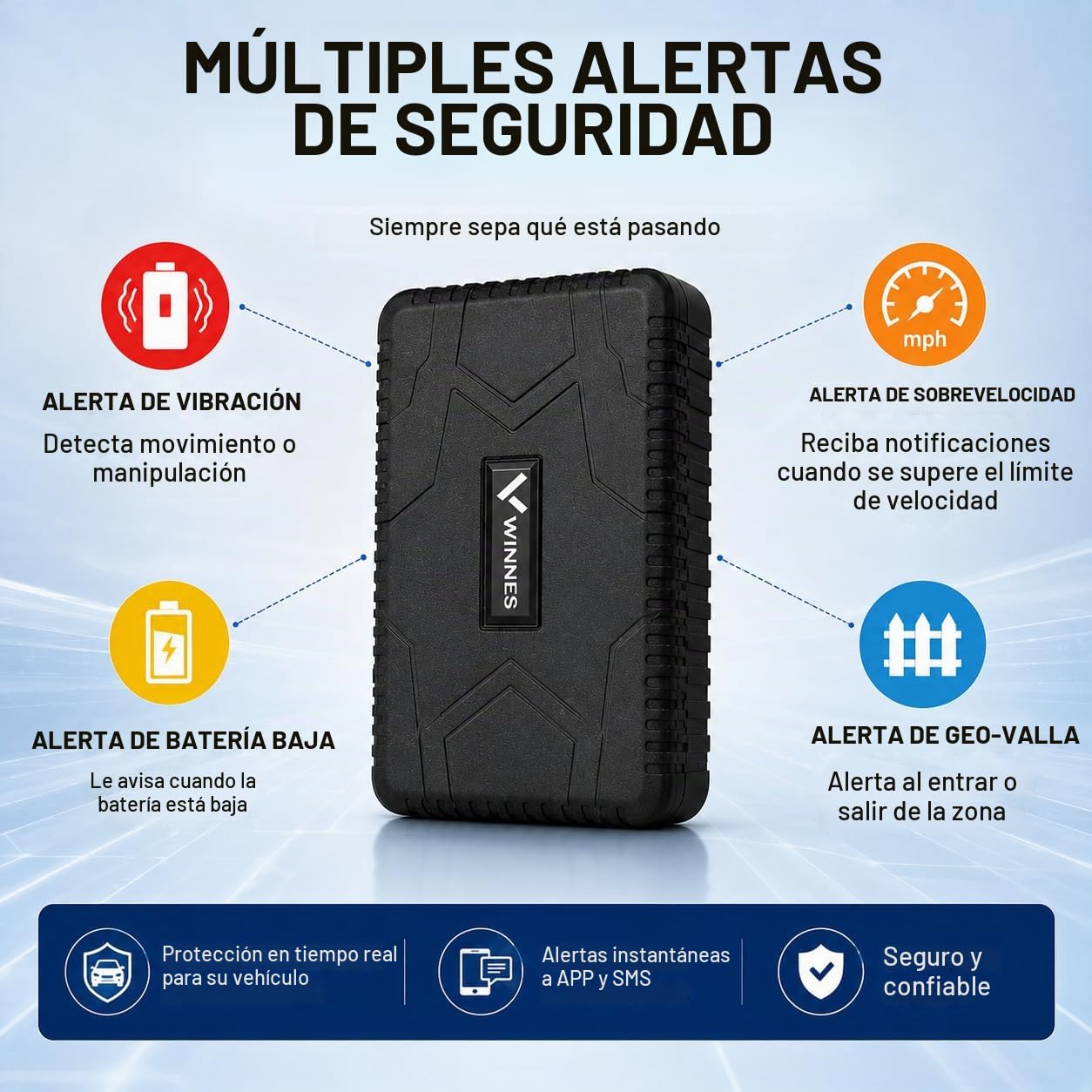 Winnes Localizador GPS para Coche,4G 915 Localizador GPS, 7800mAh Resistente al Agua IP58 con Plataforma App/PC Gratuita, localizador de Seguimiento en Tiempo Real Anti-perdida de Motocicleta.