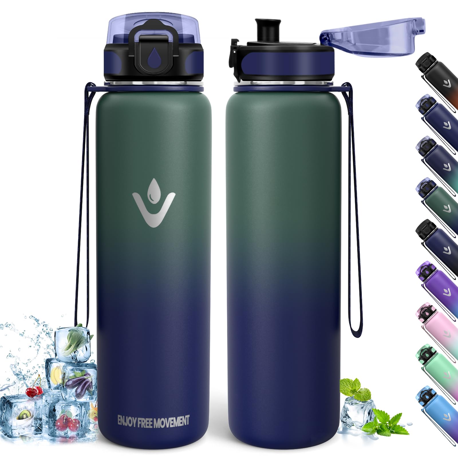 Gourde inox 1L sans BPA : bouteille isotherme étanche en acier 18/8