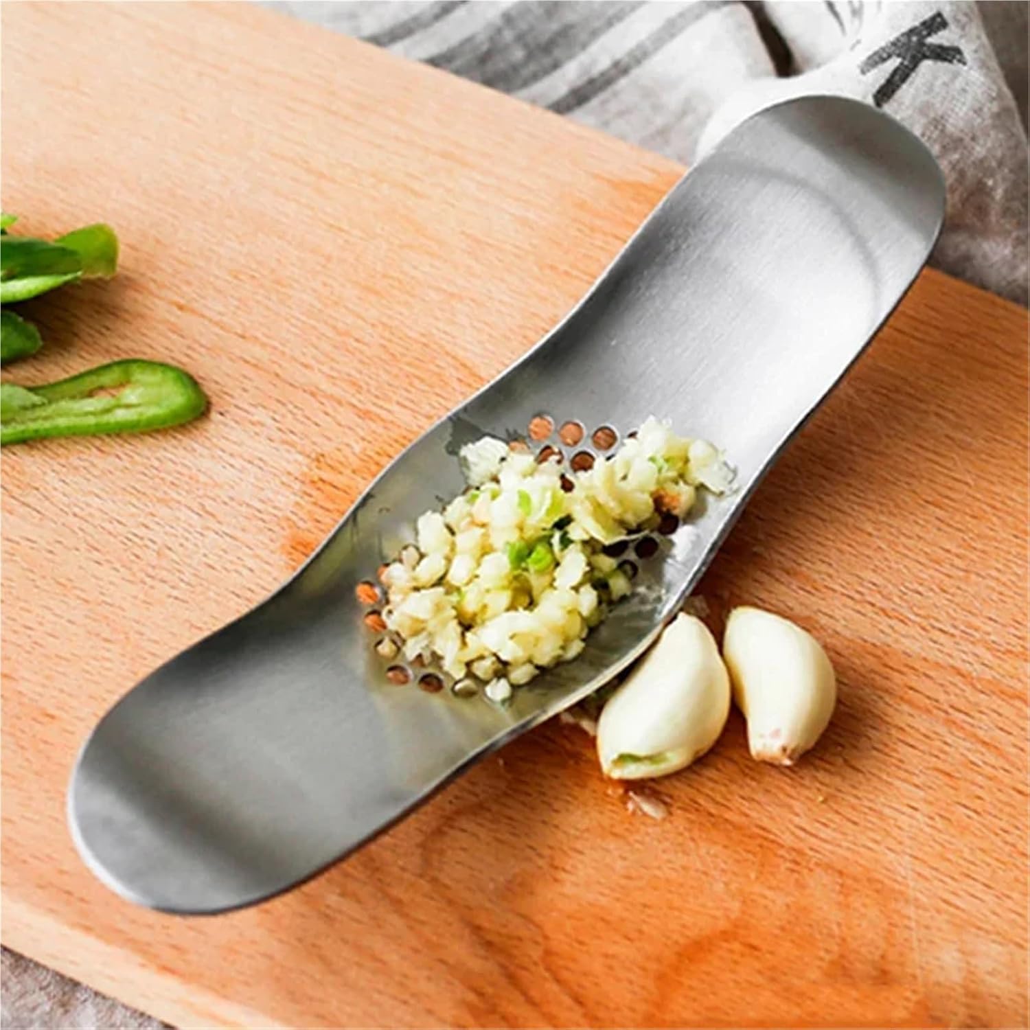 AStainless Steel Press Rocker Garlic Crusher Chopper Manual Ginger Cutter Slicer Vegetable Tools Kitchen Gadgets