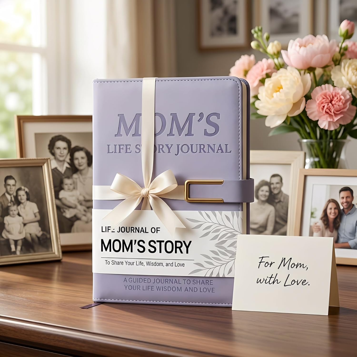 Mom I Want to Know Your Life Story – Guided Leather Journal (Hardcover) – 300+ Guided Prompts to Capture Her Life, Beautiful Gift Box – Mother's Day, Birthday, Christmas Gift from Daughter or Son