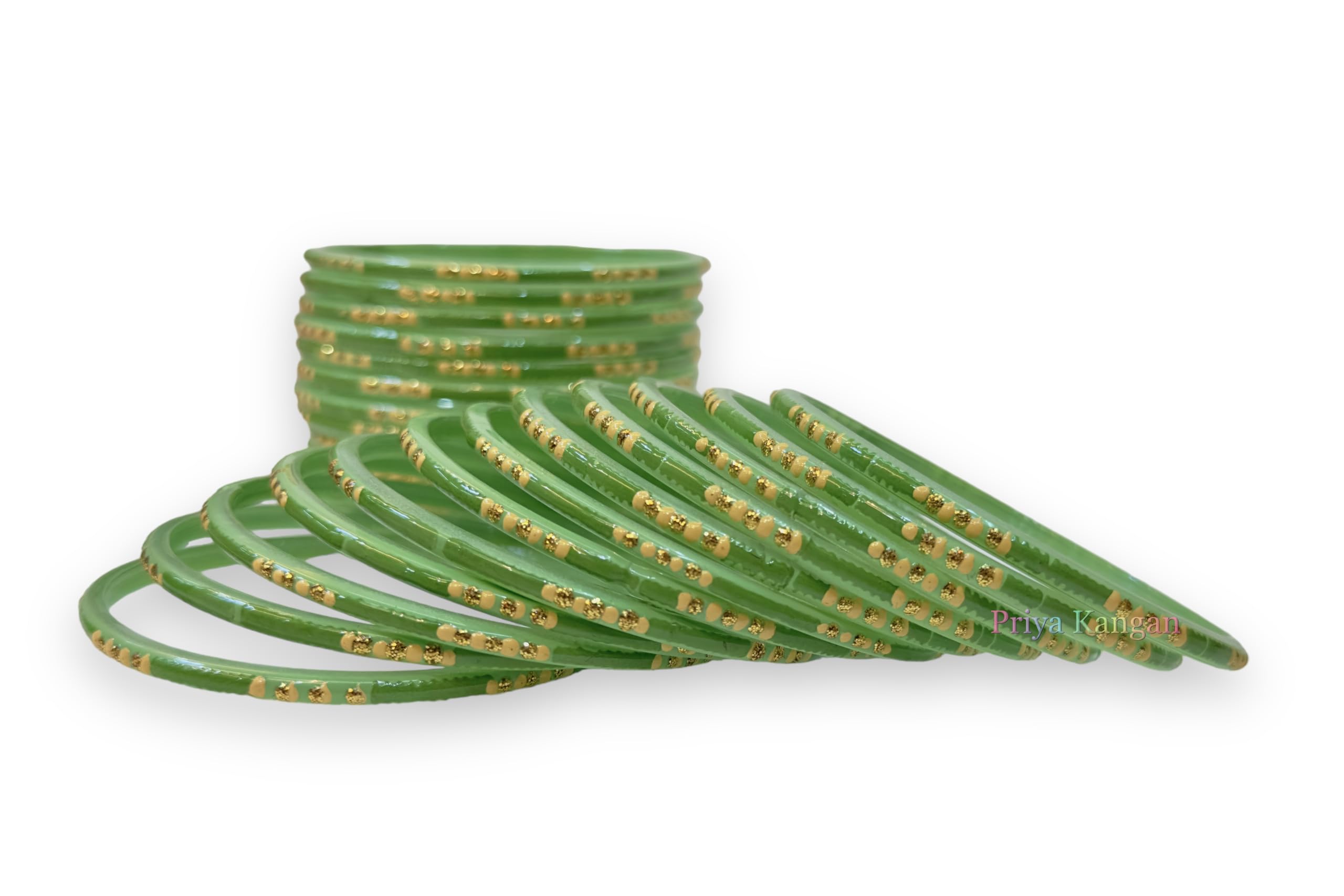 PRIYA KANGAN Adorable Printed Design Glass Bangles Indian Kanch Chudi Matching Bangles for women & Girls. (Pista, 2.60 (Medium)) (B0CS9YZSJ9) Amazon Price History, Amazon Price Tracker
