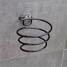 Self-Adhesive Hair Dryer Holder Wall Mount – Alloy Steel Punch-Free Hair Dryer Stand for Bathroom, Hotel, Living Room (Pack of 1) (Black)