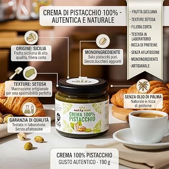 100% Pistachio Cream 190 g Nuttyplus - Artisan Processing