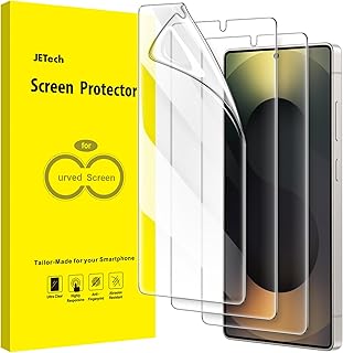JETech Protetor de Tela para Samsung Galaxy S25 Ultra 5G, Filme TPU Flexível, Fácil de Instalar, Compatível com Desbloqueio de Impressão Digital, HD Transparente, 3 Pacotes