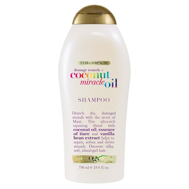 OGX Extra Strength Damage Remedy Coconut Miracle Oil Shampoo for Dry Frizzy or Coarse Hair Hydrating Flyaway Taming