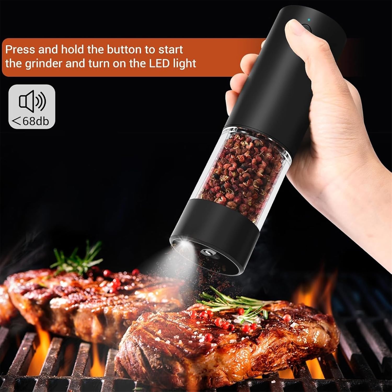 Modern Electric Salts Peppers Grinder Rechargeable Mill Adjustable Coarseness Electric Grinder for Salts Rechargeable Spices Mill