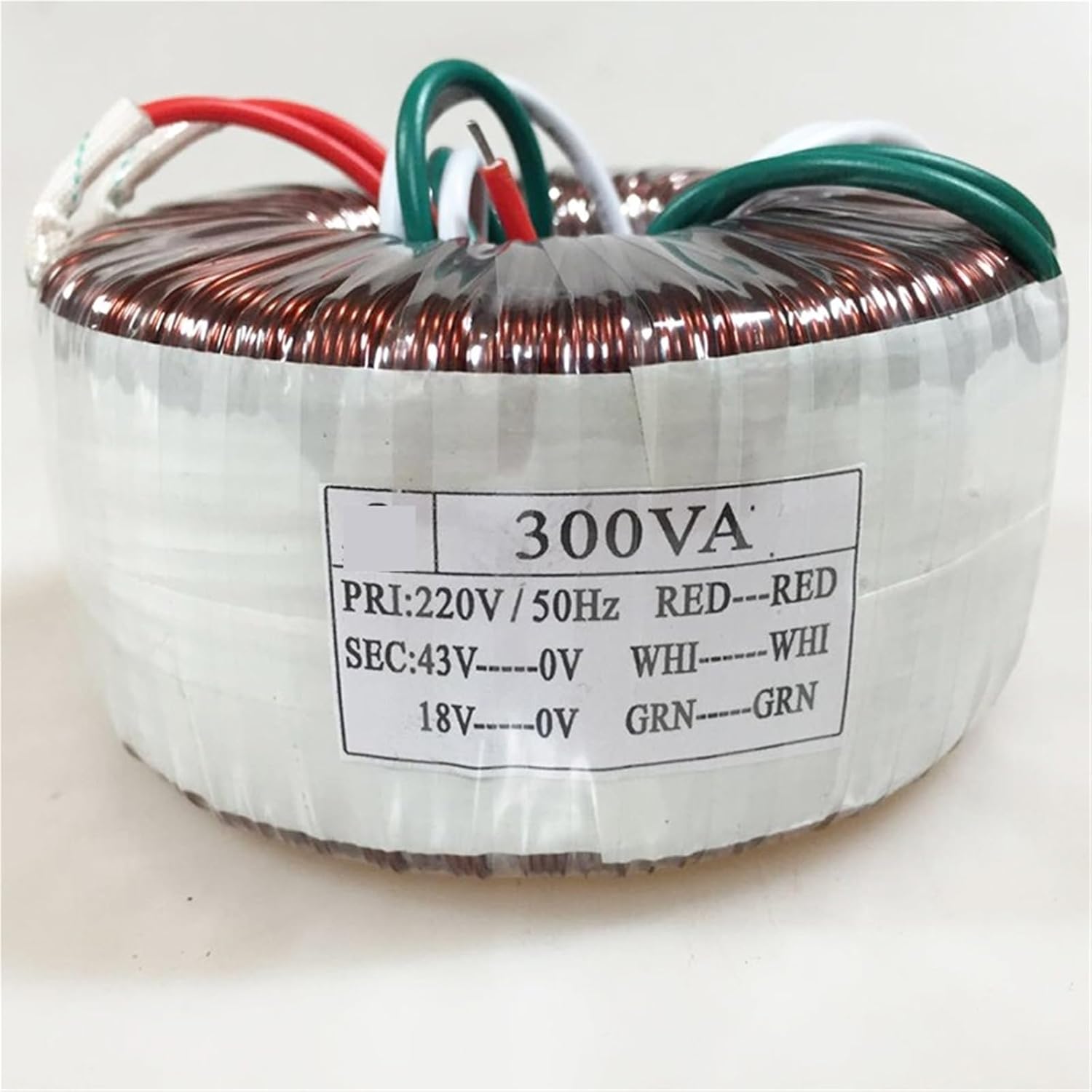 300W Toroidal Transformer AC220V to 43V18V Pure Copper Isolation Single-Phase Power Supply 1Pcs