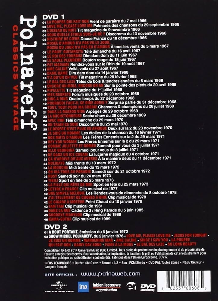 Amazon.co.jp: Classics Vintage [DVD] : Michel Polnareff: DVD