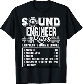 Studio Audio Engineer Rates Funny Sound Guy Technical Value T-Shirt