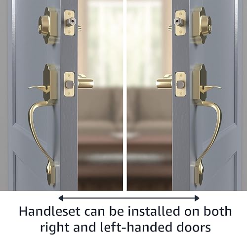 Miniatura 5 de Tienda Basics Juego de manijas con palanca Shelby - Cilindro simple - Latón pulido - 6 paquetes 1 caja