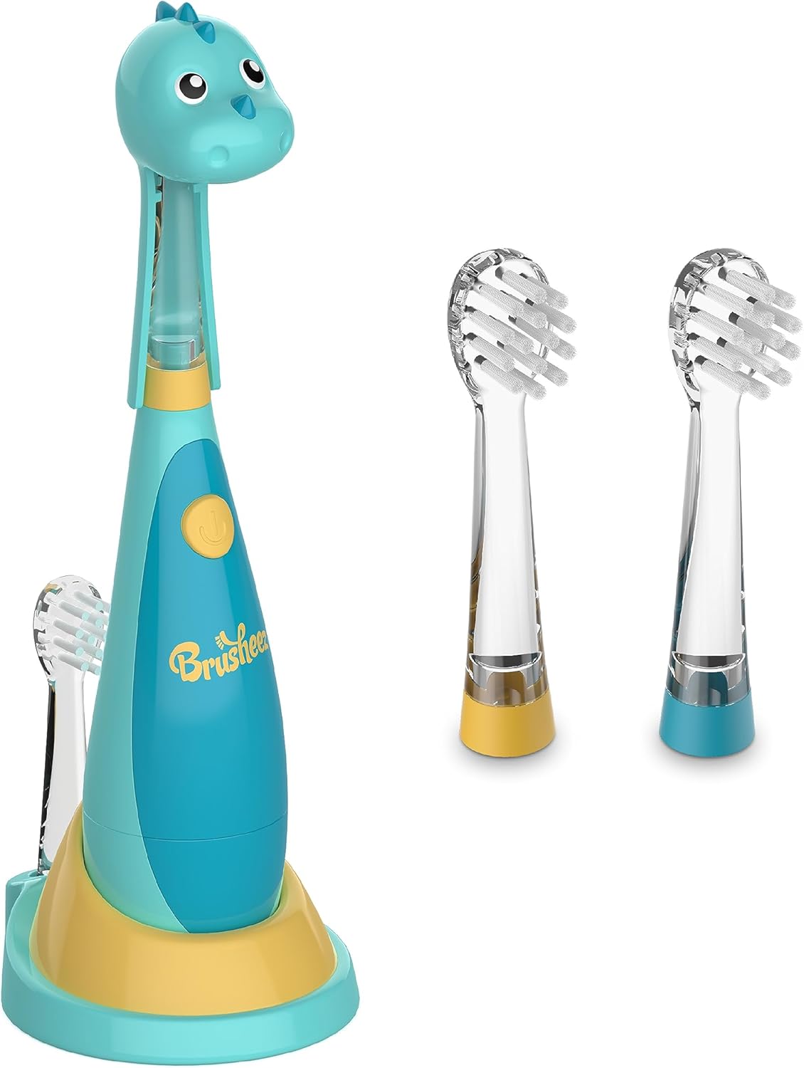 Brusheez Little Toddlers’ Sonic Toothbrush Bundle - Safe & Gentle Toothbrush for Ages 1-3 with Built-in, Light-Up 2-Minute Timer, Extra Brush Head, & Storage Base for First-Time Brushers