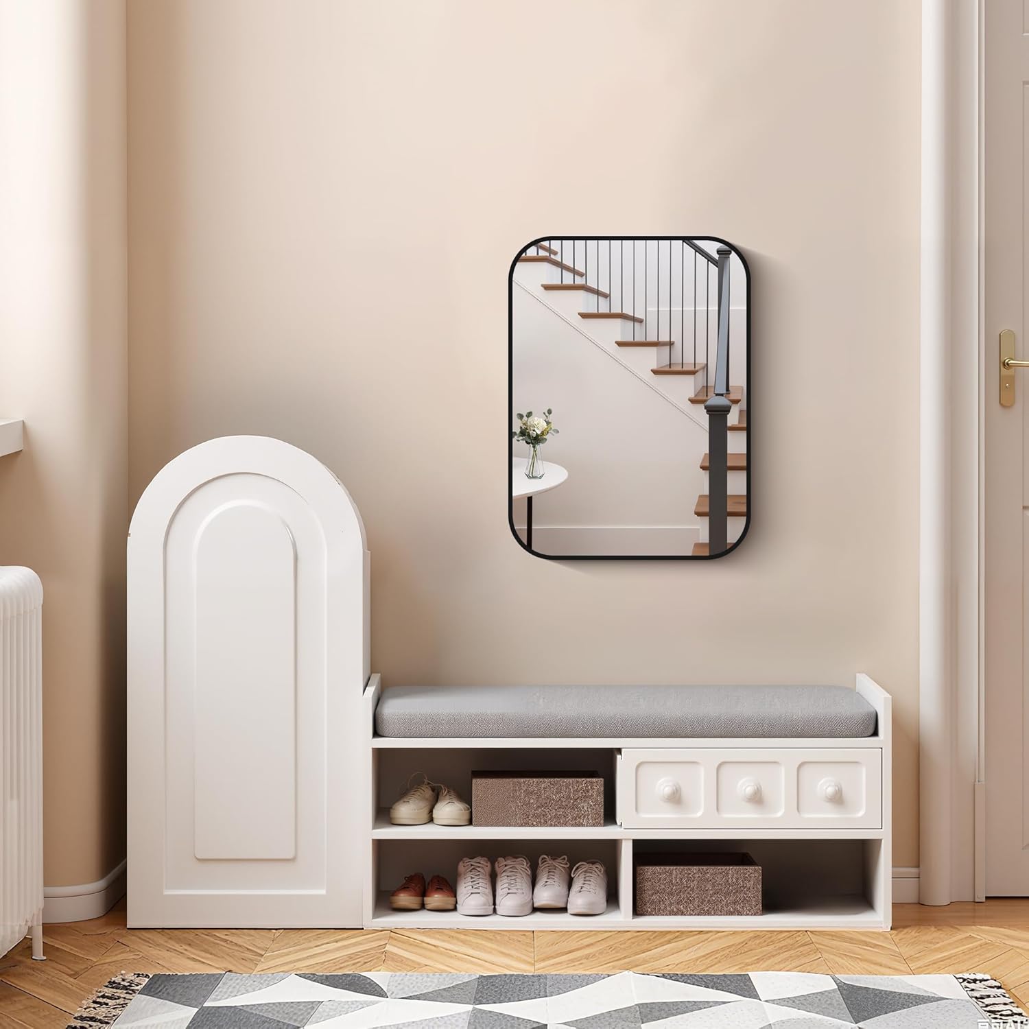 FORBATH Bathroom Mirror for Over Sink 18x24 Inch Black, Rectanglar Wall Mirror with Metal Frame, Rounded Corners for Bathroom, Bedroom, Entryway Decor (Horizontal or Vertical)