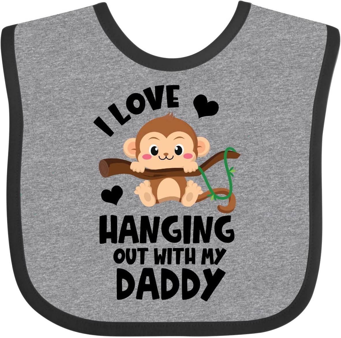 inktastic Monkey I Love Hanging Out with My Daddy Baby Bib
