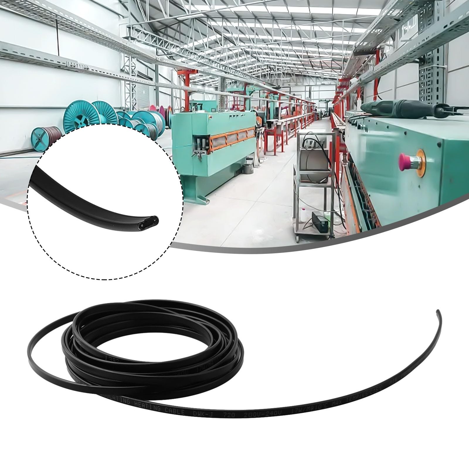 Cable calefactor autorregulable, cinta térmica de protección contra congelación, impermeable 17 W/m para tuberías de agua, no necesita controlador, 220 V-240 V Reino Unido