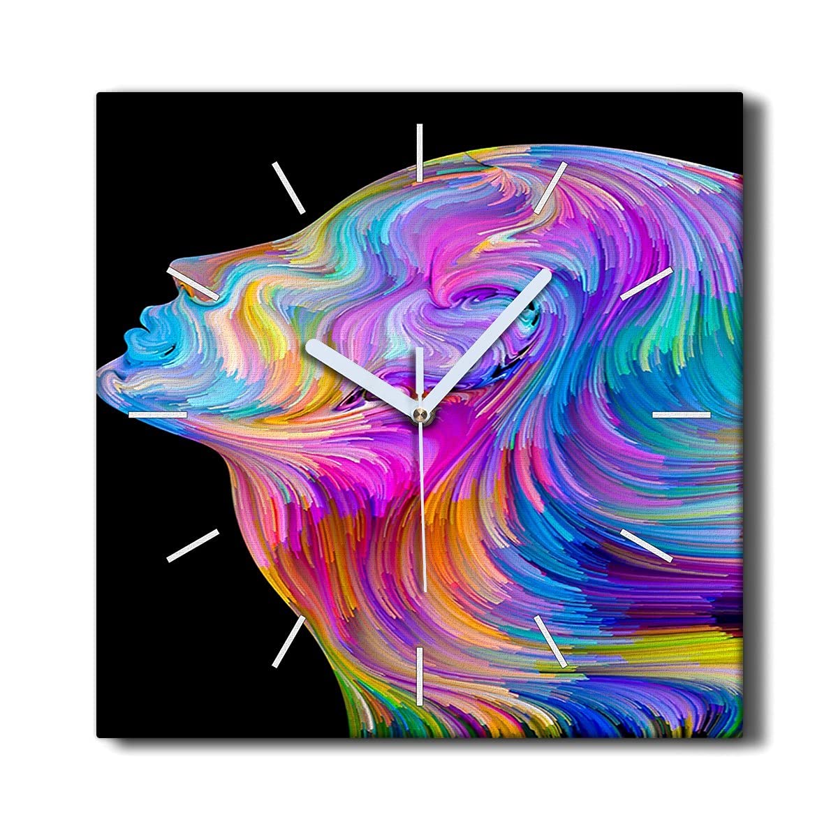 Horloge Murale Toile Sans Tic-Tac Silencieuse Salon Impressionniste