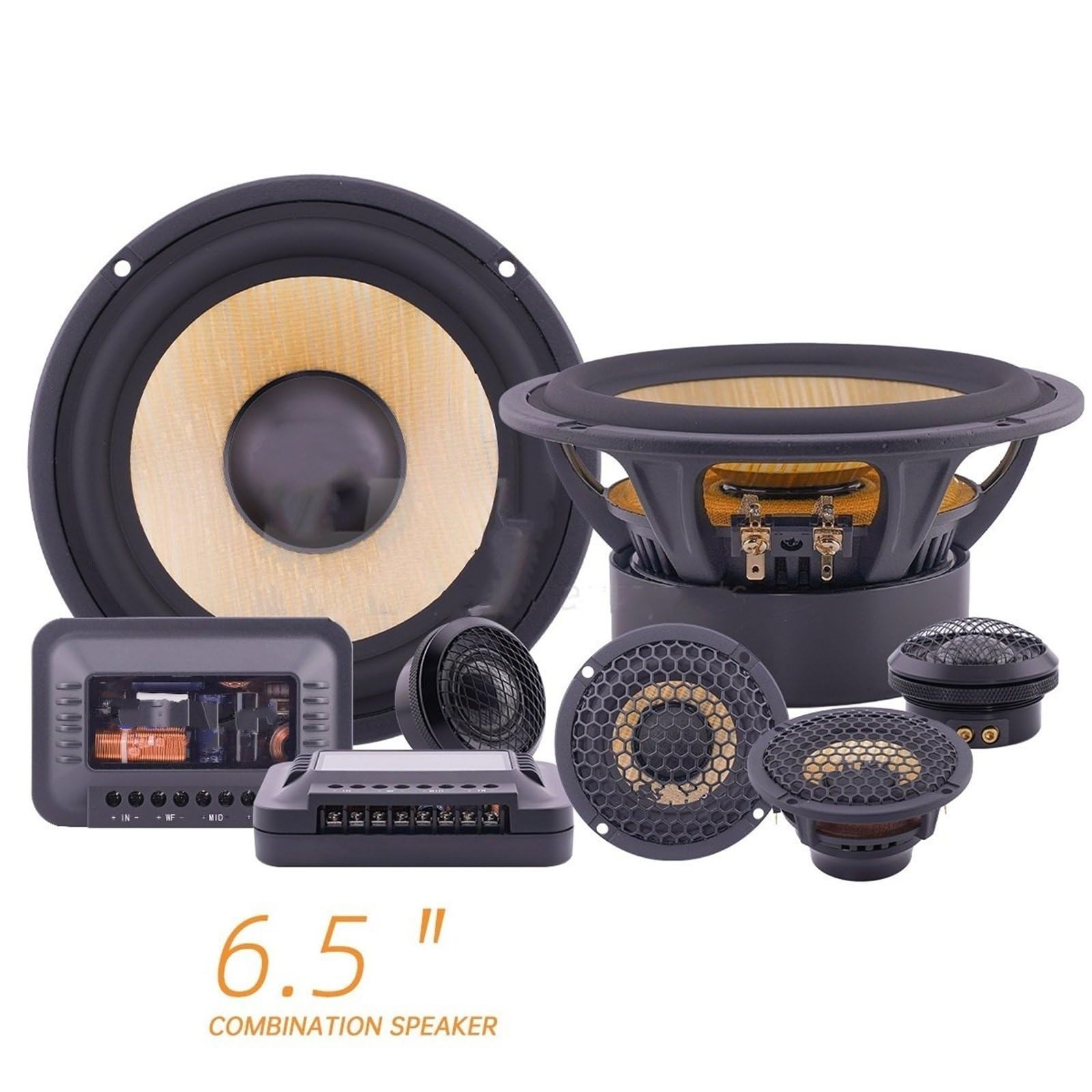 Audio para Coche Tweeters para Coche 1 Kit de Sistema de Sonido para automóvil de 6,5 Pulgadas, Tweeter, Rango Medio, Graves, frecuencia Completa