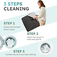 Vista 6 de Bedluxe Wedge Pillow, 8 inch Bed Wedge Pillow, Elevated Body Pillow for Back Support, Acid Reflux, Leg, Neck Pain, Snoring, Triangle Pillow Wedge