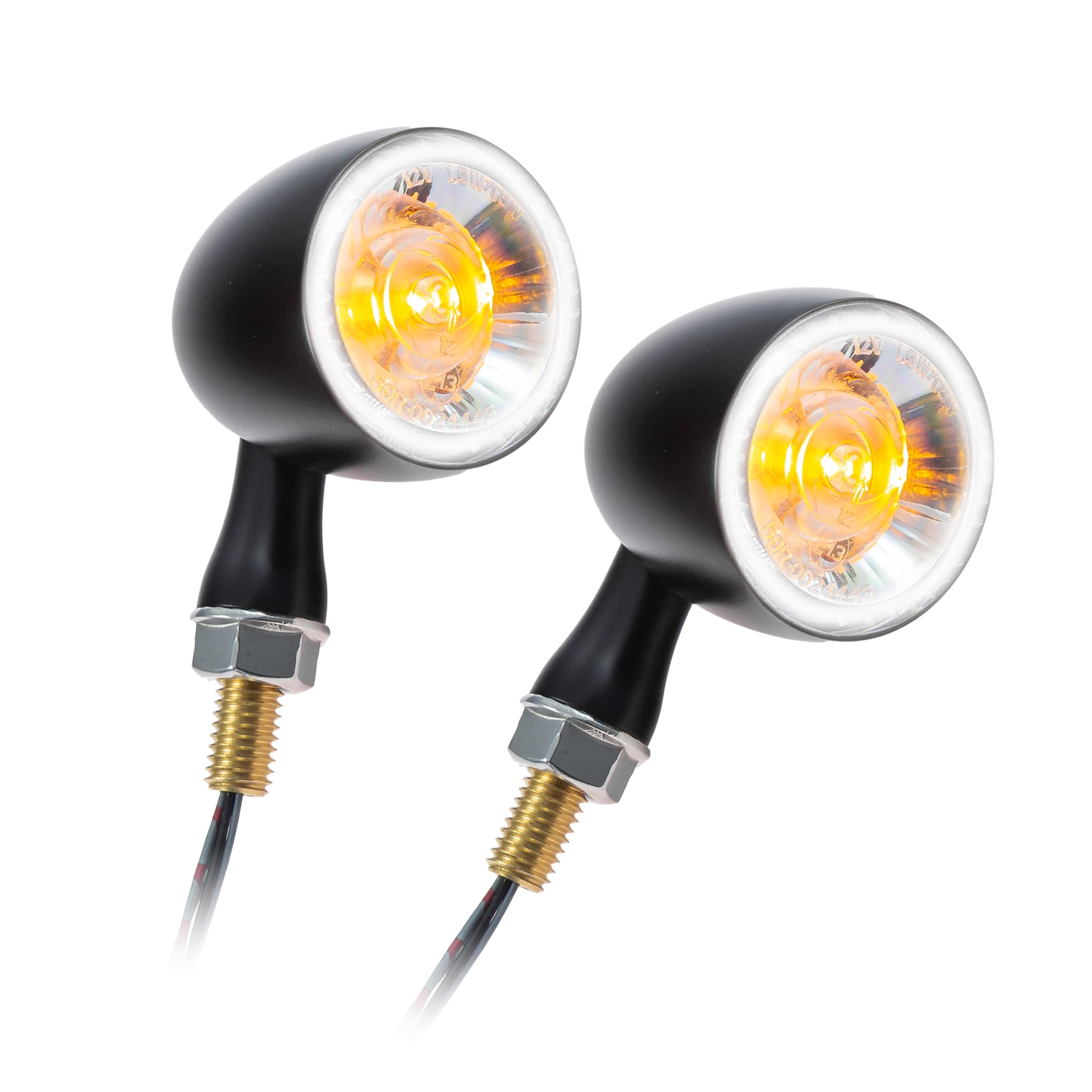 Universal Motorrad LED Blinker- Positionsleuchte Bullet 1000 PL weiß E-geprüft Paar (2Stück)