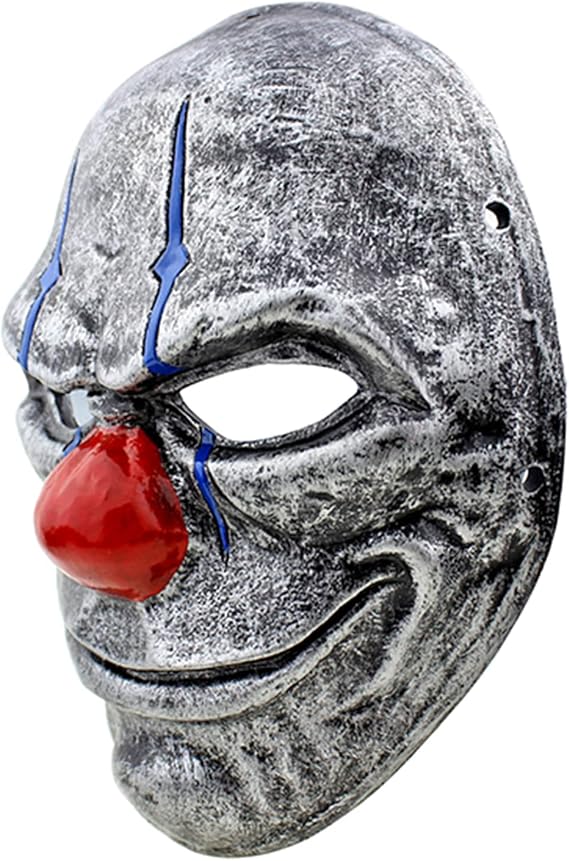Payday Clown Mask, GFRP Clown Cosplay Mask Halloween Dance Party Props Costume Mask for Adult