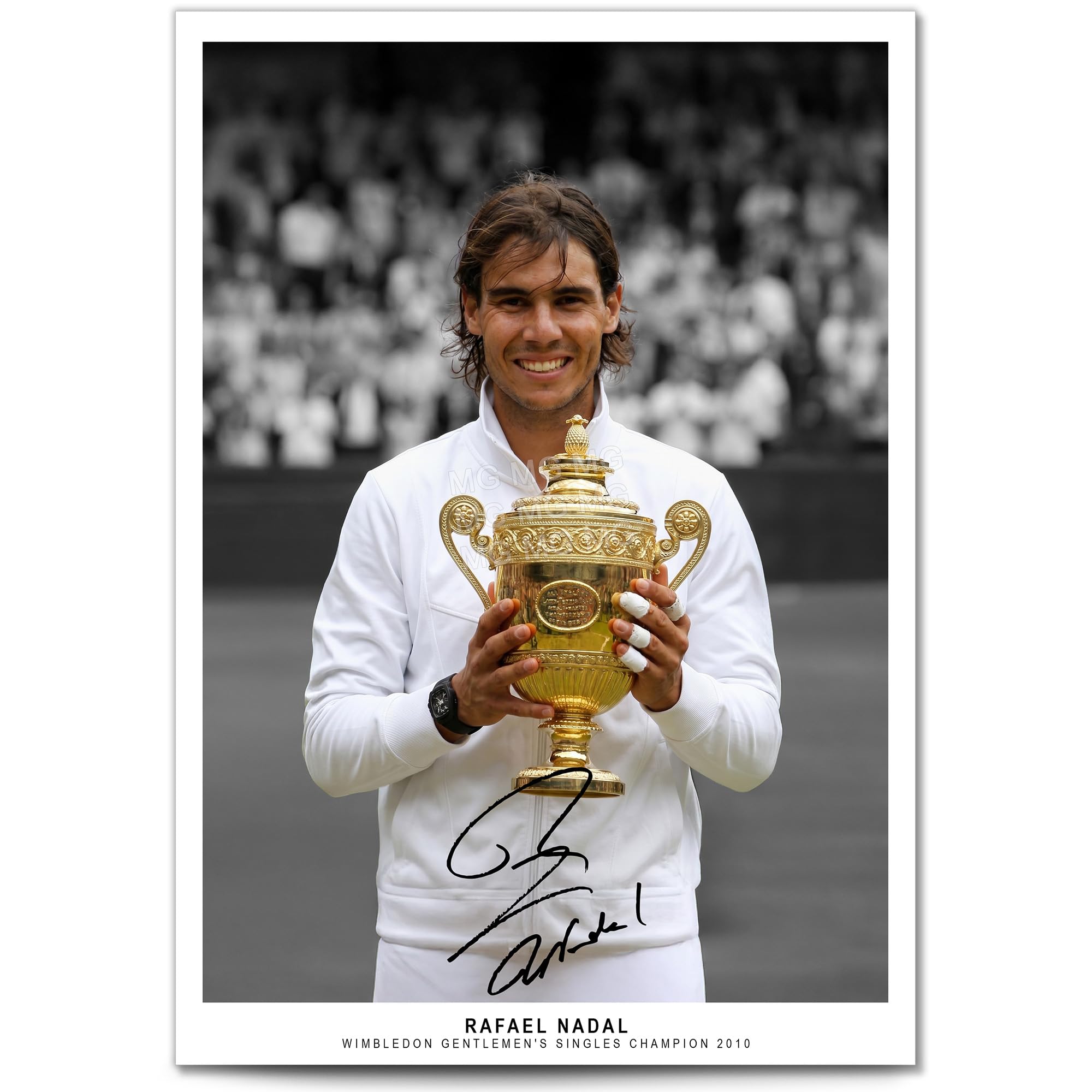 Rafael Nadal Tennis Legend Signed Photo Poster Print Picture Display Autograph Memorabilia for tennis fans Gift (Wimbledon 2010, A4 Print (Unframed))