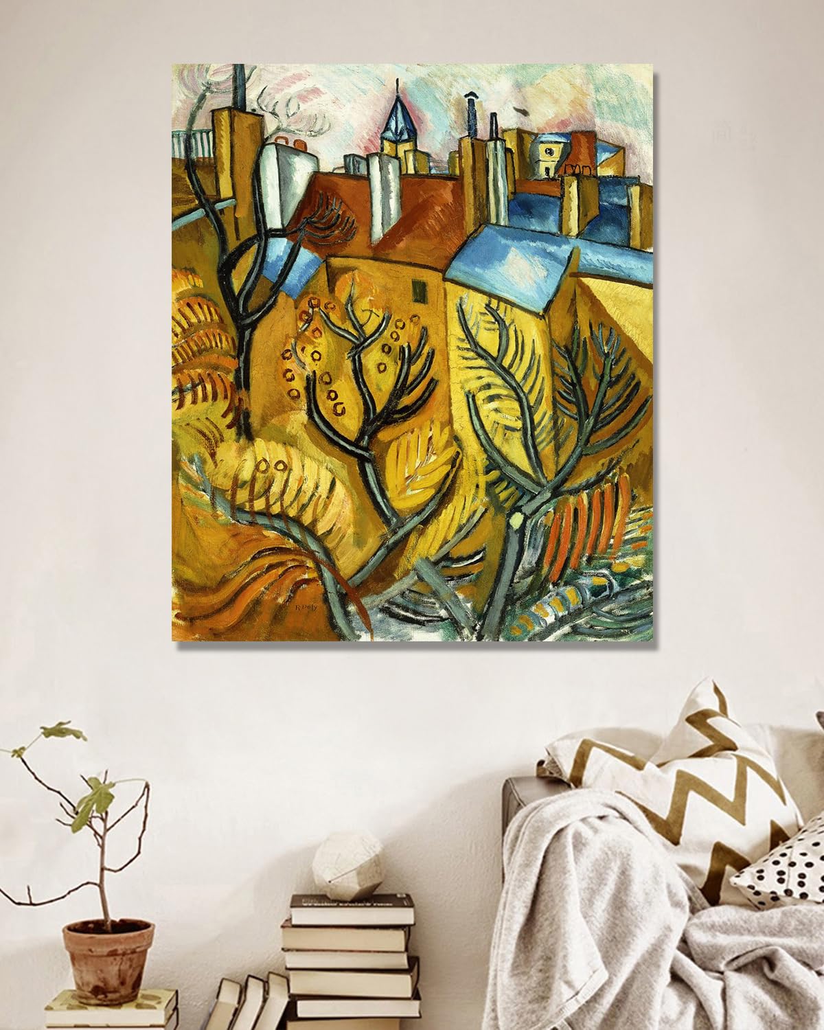 NHLDZYH Impresjonistyczne arkusze, (piękna sceneria 20) autorstwa Raoula Dufy"ego, reprodukcja obrazów, obrazy znanych obrazów, obrazy ścienne do sypialni, 50x60 cm tylko płótno