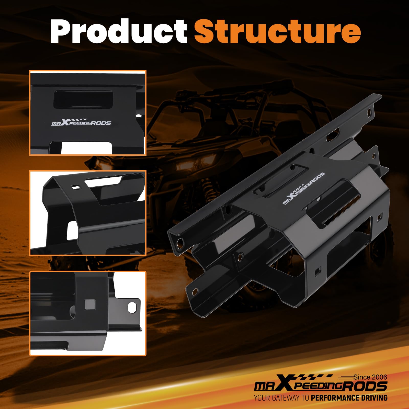 maXpeedingrods Kit di montaggio per verricello Polaris Sportsman 400 450 500 800 2005-2010 ATV staffa piastra di traino