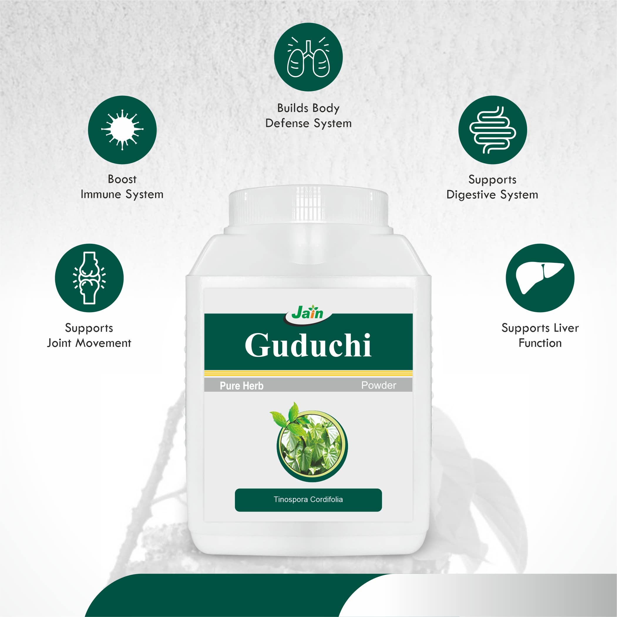 Jain Guduchi (Giloy) Powder 400g | 100% Pure Guduchi (Tinospora Cordifolia) | Natural Immunity Booster & Brain Tonic | Supports Fever Recovery, Digestion & Liver Health — Amazon image 7