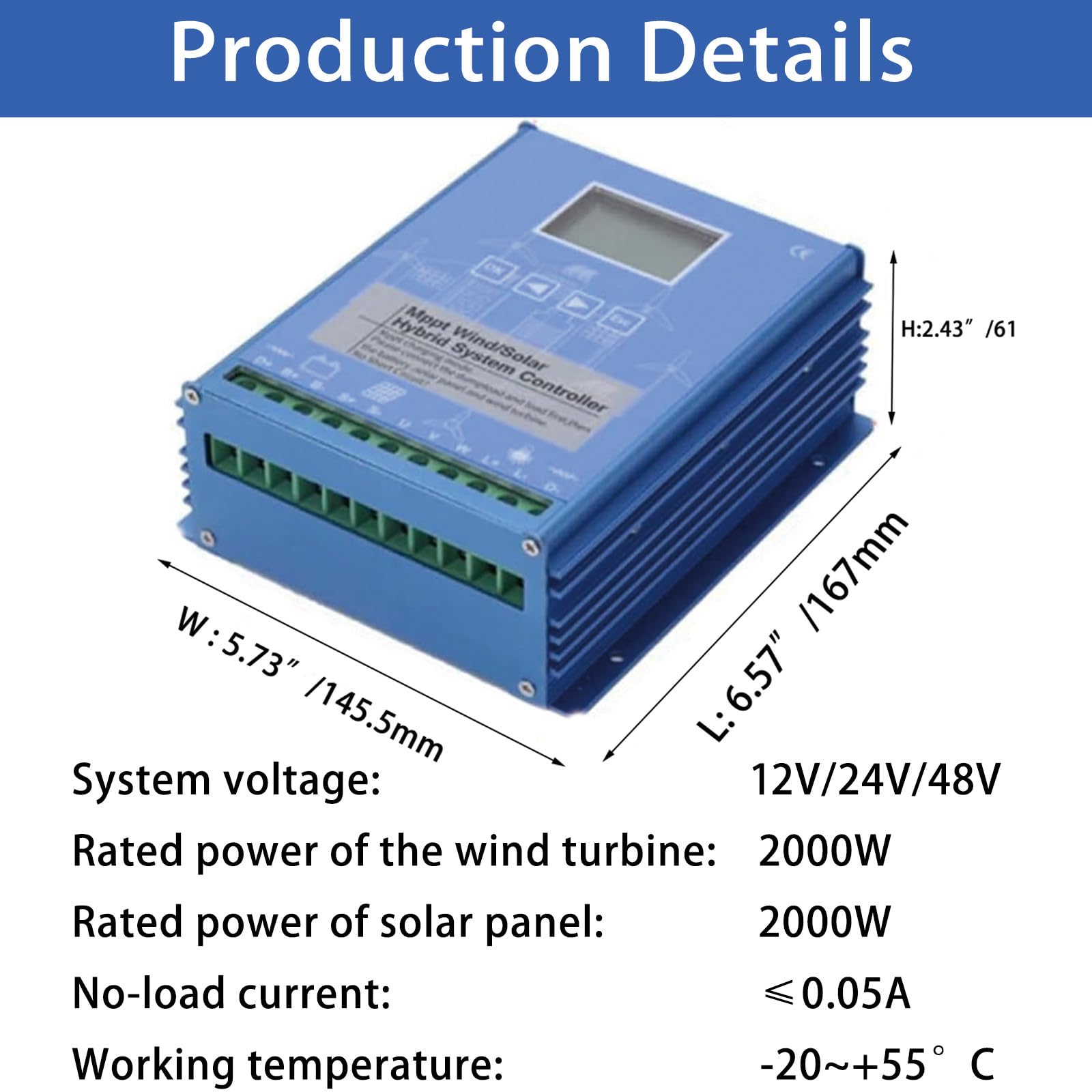 Hybrydowy regulator ładowania 6000 W-14000 W, podwójny zasilacz fotowoltaiczny i akumulatorowy, generator MPPT 24 V do systemów energii wiatrowej i słonecznej
