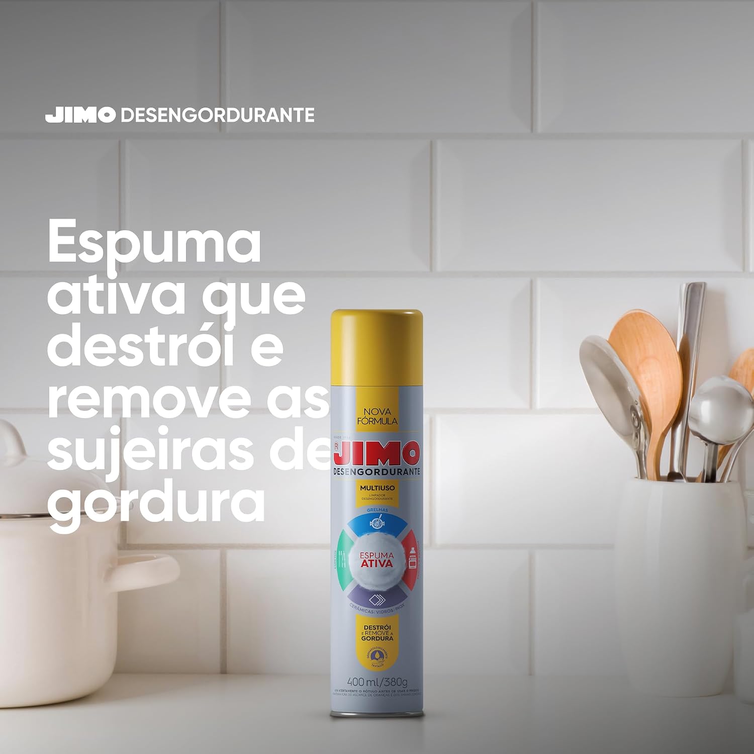 Desengordurante Jimo 400ml Alta Eficácia Gordura Parede Cerâmica Rejunte Air Fryer Coifa Exaustor Forno Fogão Forninho Churrasqueira Desengordurante Jimo 400ml Alta Eficácia Gordura Parede Cerâmica Rejunte Air Fryer Coifa Exaustor Forno Fogão Forninho Churrasqueira