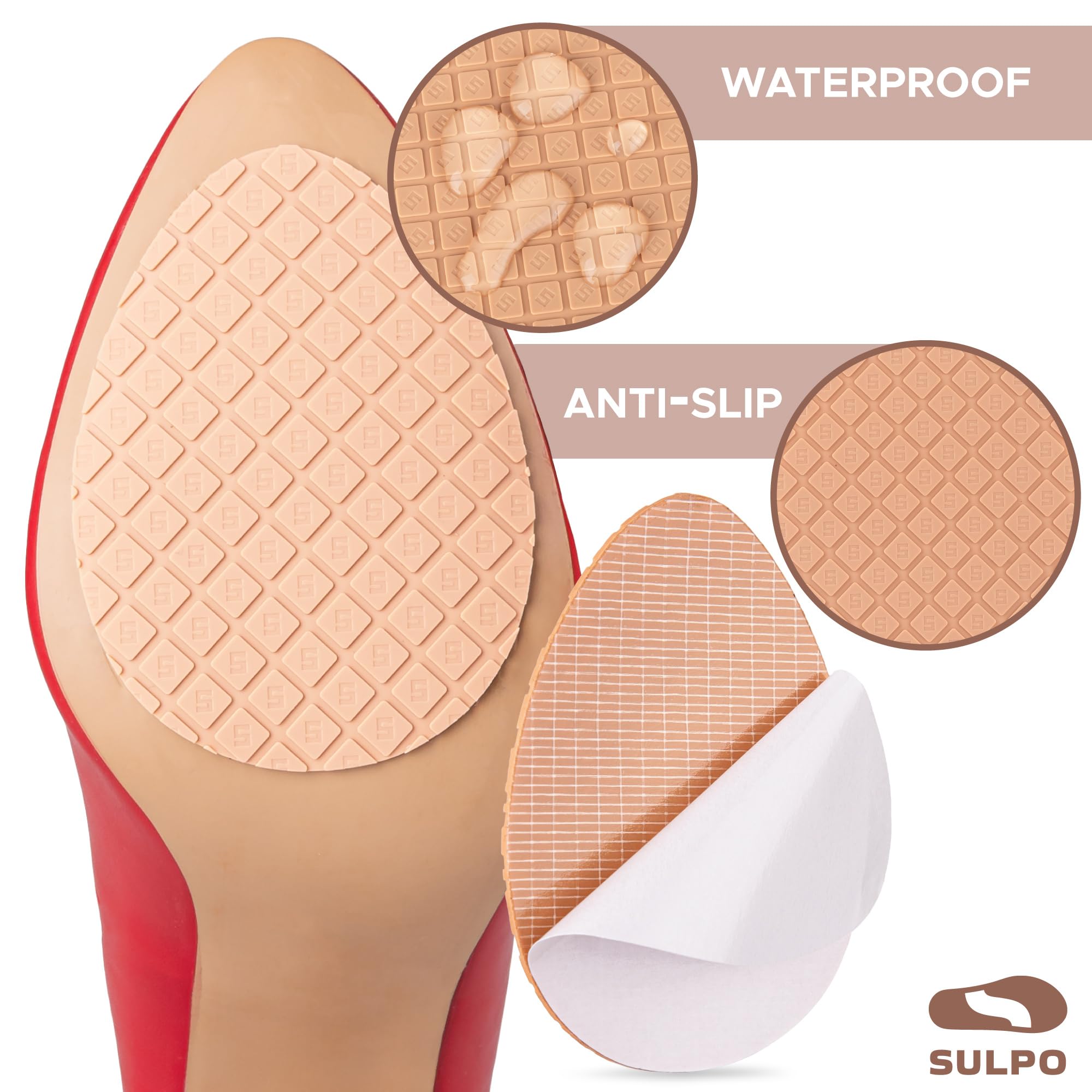 SULPO Lot de 12 sangles en caoutchouc pour chaussures - Autocollants de réparation de semelles de chaussures - Semelles autocollantes - Ultra solides - À découper - Ovales - 3