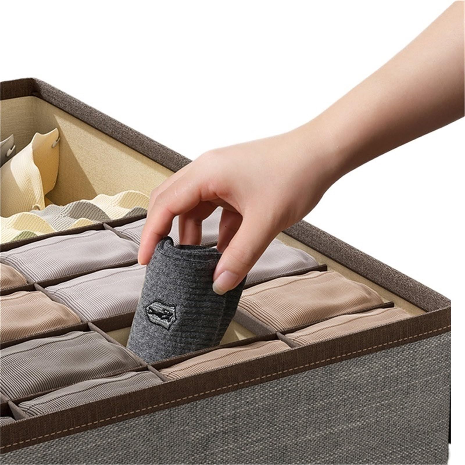 Schubladenorganizer für Unterwäsche, Sockenaufbewahrungsbox, BH-Aufbewahrungsbox mit Deckel, staubdichter Kleidersack für den Kleiderschrank