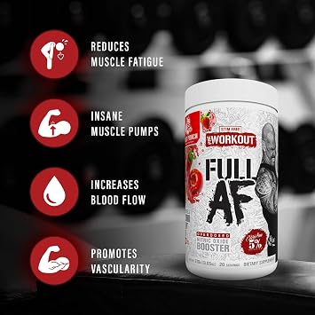 5% Nutrition FullAF Pre-Workout | Stim-Free with Massive Pumps | L-Citrulline, L-Taurine, Nitrosigine, GlycerSize | 13.05 oz (Fruit Punch)