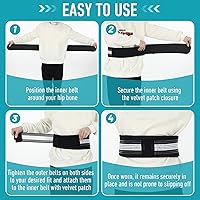Vista 4 de Si Joint Belt for Women and Men, Breathable & Adjustable Sacroiliac Belt Sciatica Pain Relief Brace for Lower Back, Sacroiliac, Sciatic, Pelvic