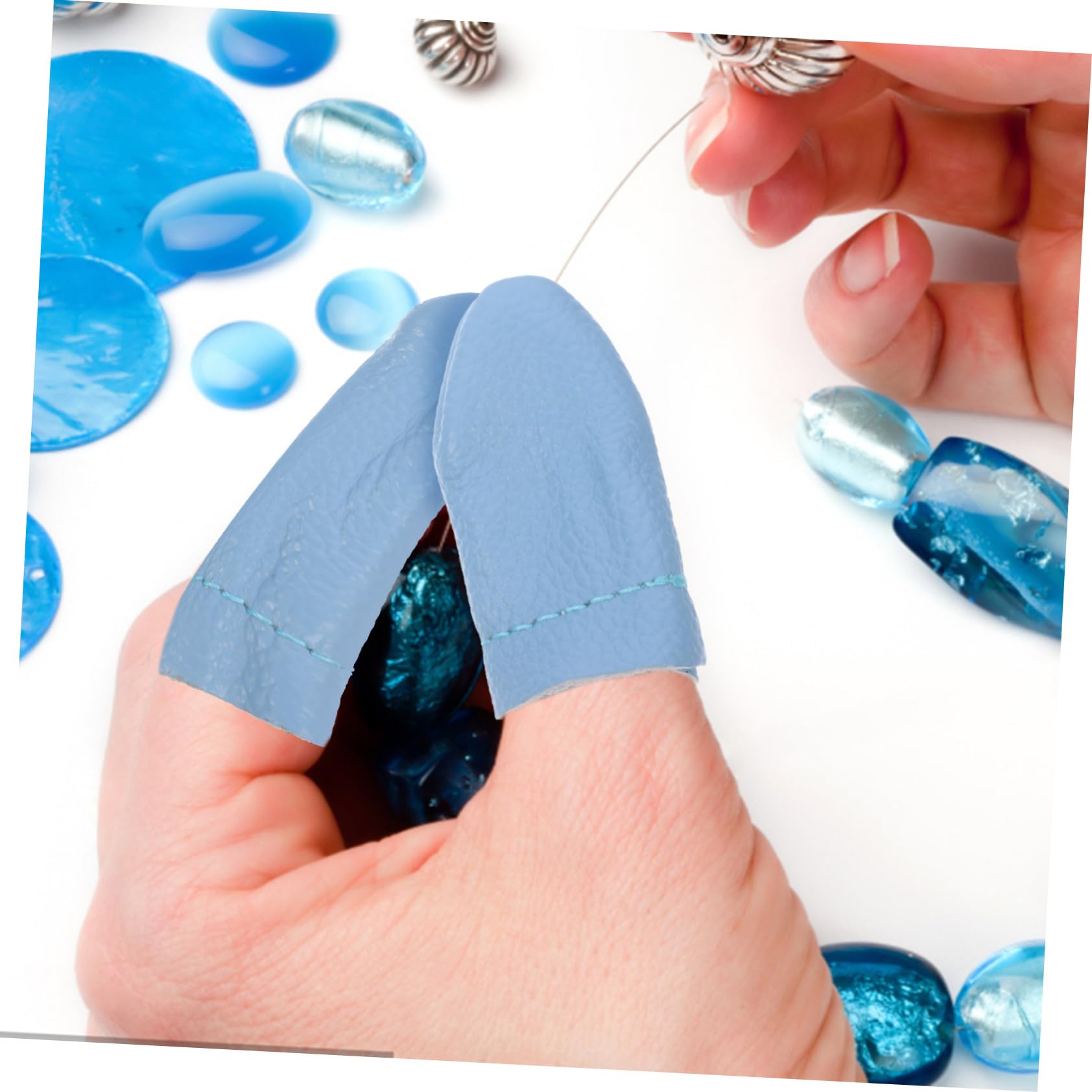 60piezas De Dedos De Cuero Para Costura Dedales De Piel Para Hacer Manualidades Protección Para Dedos Aleatorios