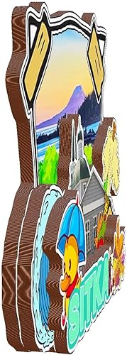 Miniatura 2 de Sitka Alaska USA - Imán de nevera 3D clásico de madera para nevera, hito hecho a mano, recuerdo de viaje, colección de regalo, decoración -3231