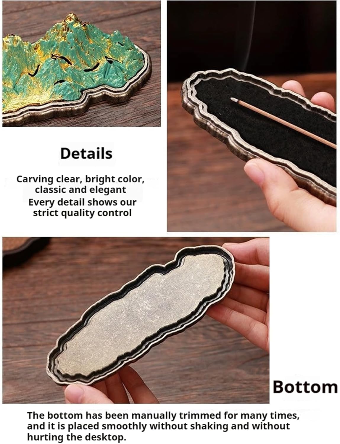 Berg Meditation Incense Burner with Detachable Ash Catcher - Incense Holder for Sticks Brass Stick Holder for Yoga Studio, Portable Spiritual Altar, Zen Space Essentials(Small)