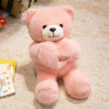 Teddy Bear Stuffed Animals with Love Heart,Soft Cuddly Plush Toy Doll Birthday Gift for Girls Boys Kids,12 Inch Pink