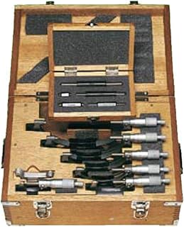 Mitutoyo 103-913-50 Outside Micrometer Set with Standards, 0-150mm Range, 0.01mm Resolution, 6 Pieces