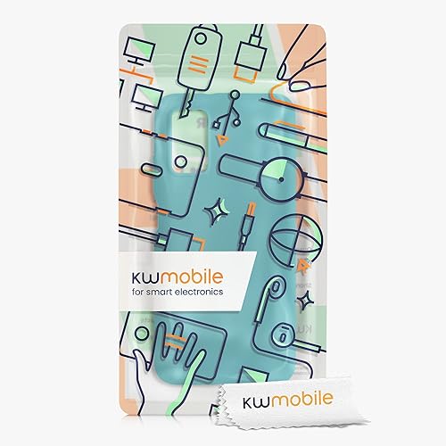 Miniatura 6 de kwmobile Funda de TPU compatible con Xiaomi Redmi 9T, funda suave, delgada, suave, flexible, funda protectora para teléfono, color verde azulado mate