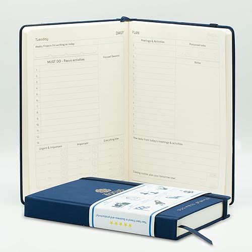 Miniatura 9 de Planificador de negocios sin fecha para emprendedores. Cuaderno de proyectos de enfoque para la productividad. Planificador diario semanal