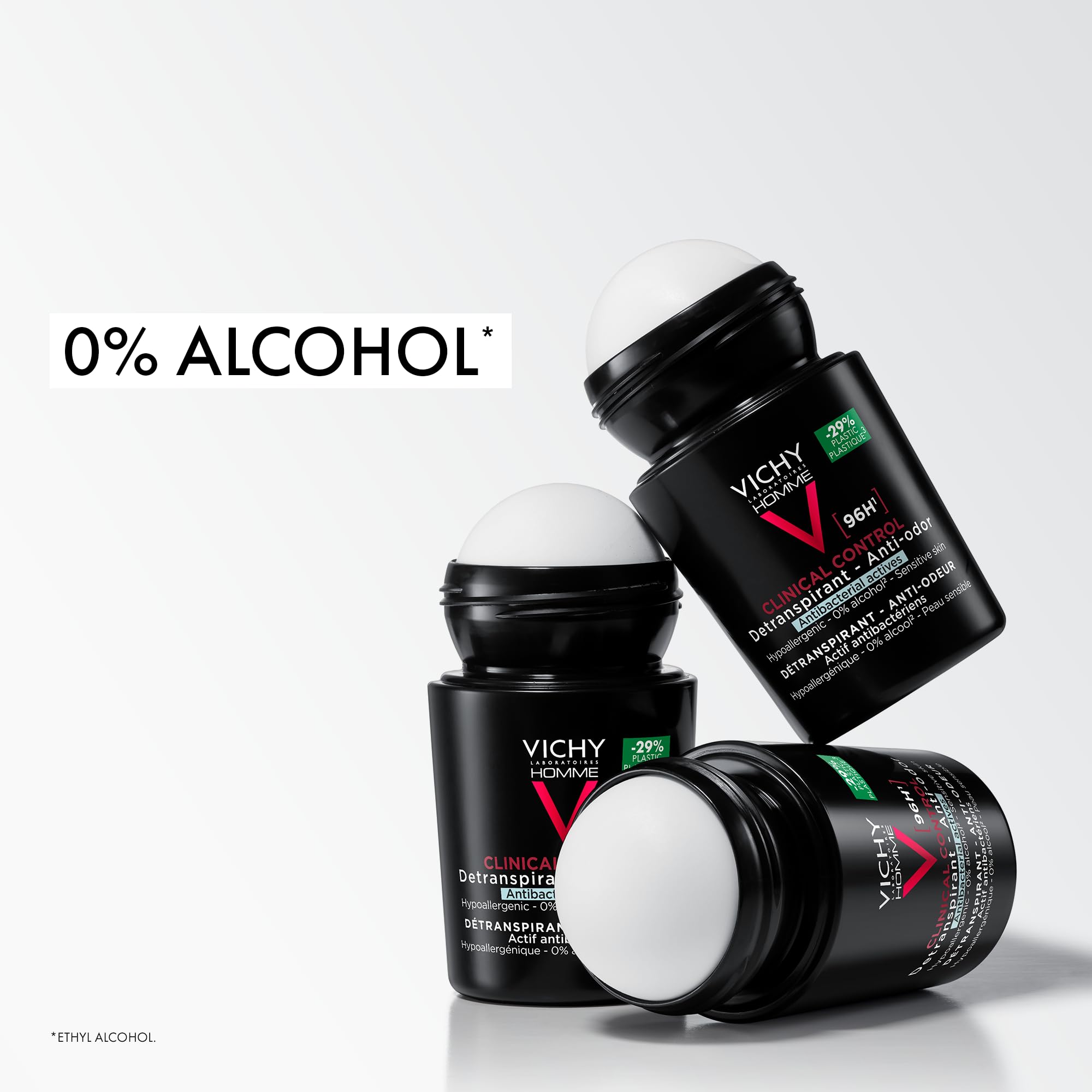 Vichy Homme Control 96H Anti-Perspirant Roll-On for Men 50ml – Extreme 4-Day Sweat & Odour Protection, Maximum Long-Lasting Control, Gentle on Sensitive Skin