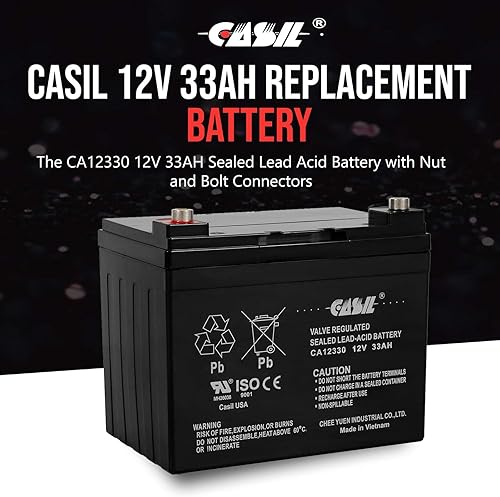 Miniatura 2 de Casil Batería de repuesto de 12 V 33 ah compatible con batería de tractor de césped Cub Cadet 320+ CCA, U1-35 para LT1040, LT1042, LT1045, LT1046,