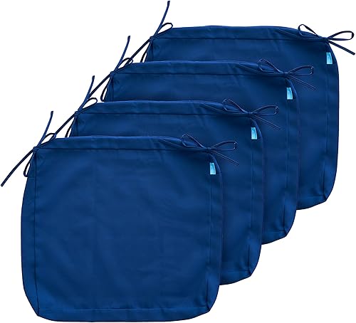 ARTPLAN Juego de fundas de cojín para silla de patio (solo funda sin relleno), juego de fundas de cojín para patio al aire libre con lazo, color