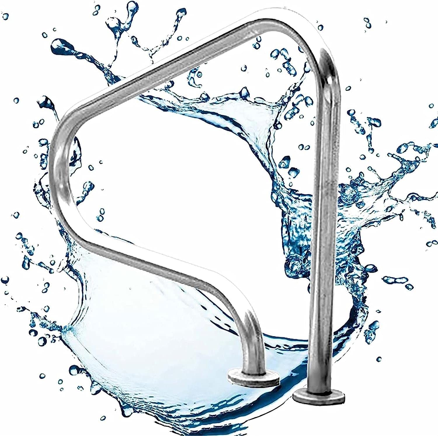 Main courante de piscine en acier inoxydable 304 avec housse bleue de protection