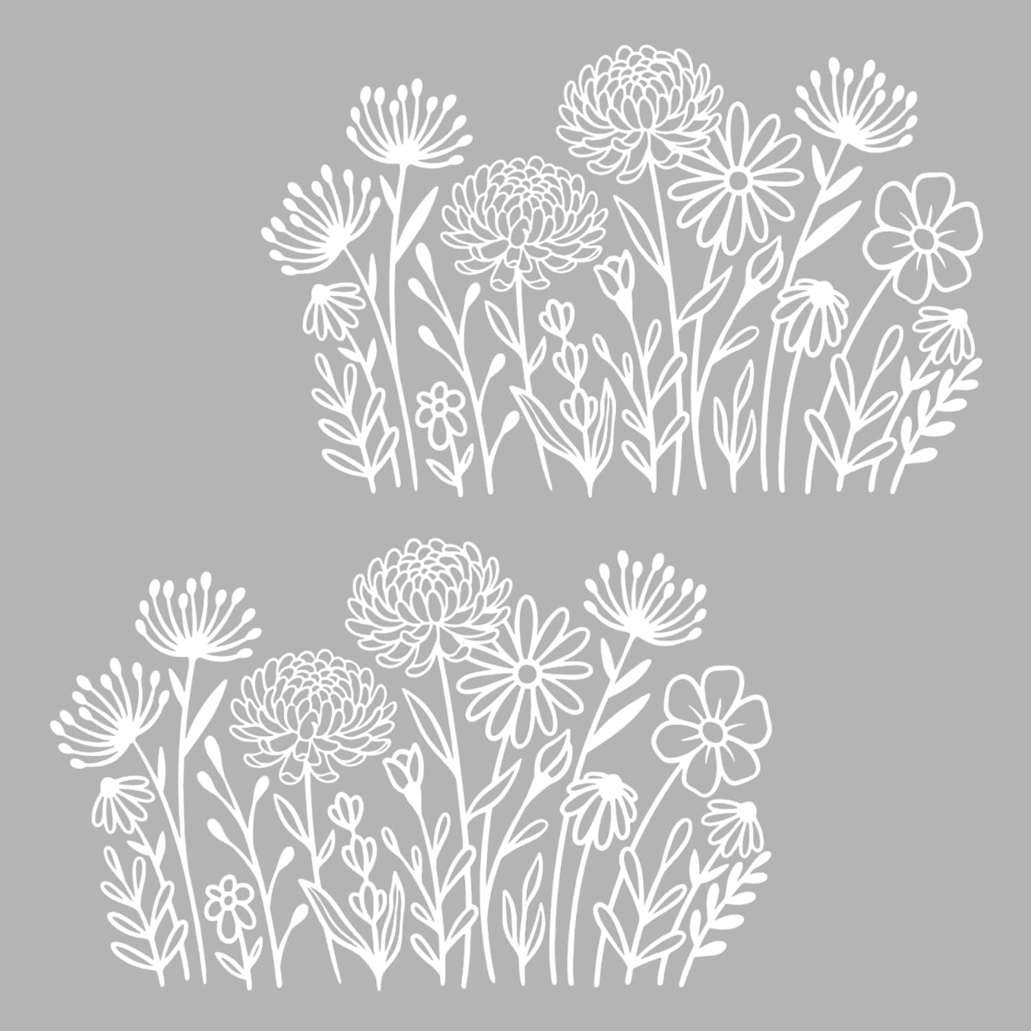 2 PCS Wildflower Car Stickers for Window, Laptop, Bottle and Book, 6.5" White Vinyl Floral Decals, Cute Flower Bumper Stickers for Cars and Trucks, Waterproof Automotive Decal Pack for Women