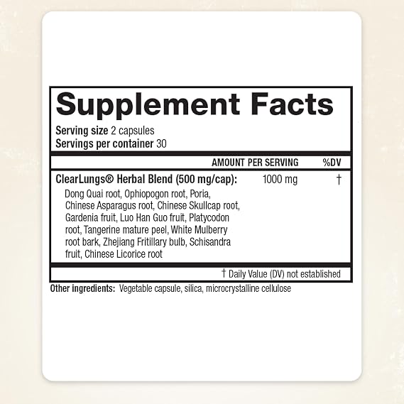 Ridgecrest Herbal Clearlungs Classic Red Label - 60 Capsules (3 Pack)