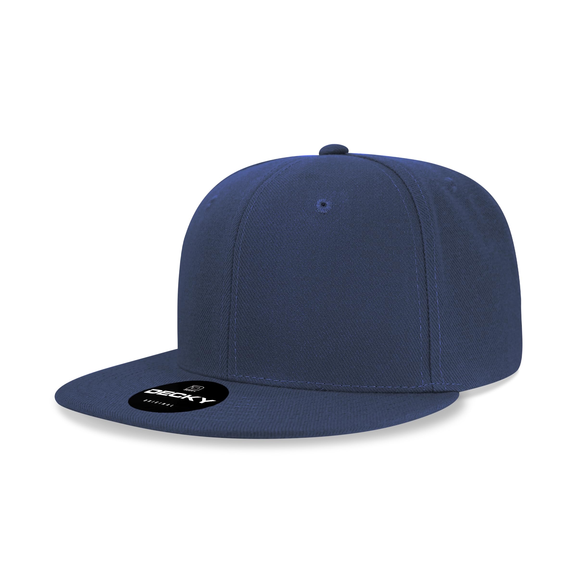 Casquette snapback bleue DECKY à 6 panneaux structurés en acrylique et polyester - 2