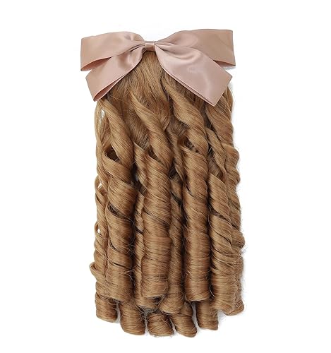 Regency Ponytail Hairpiece with Bow Spiral Curl,Historical Colonial Lady Costume