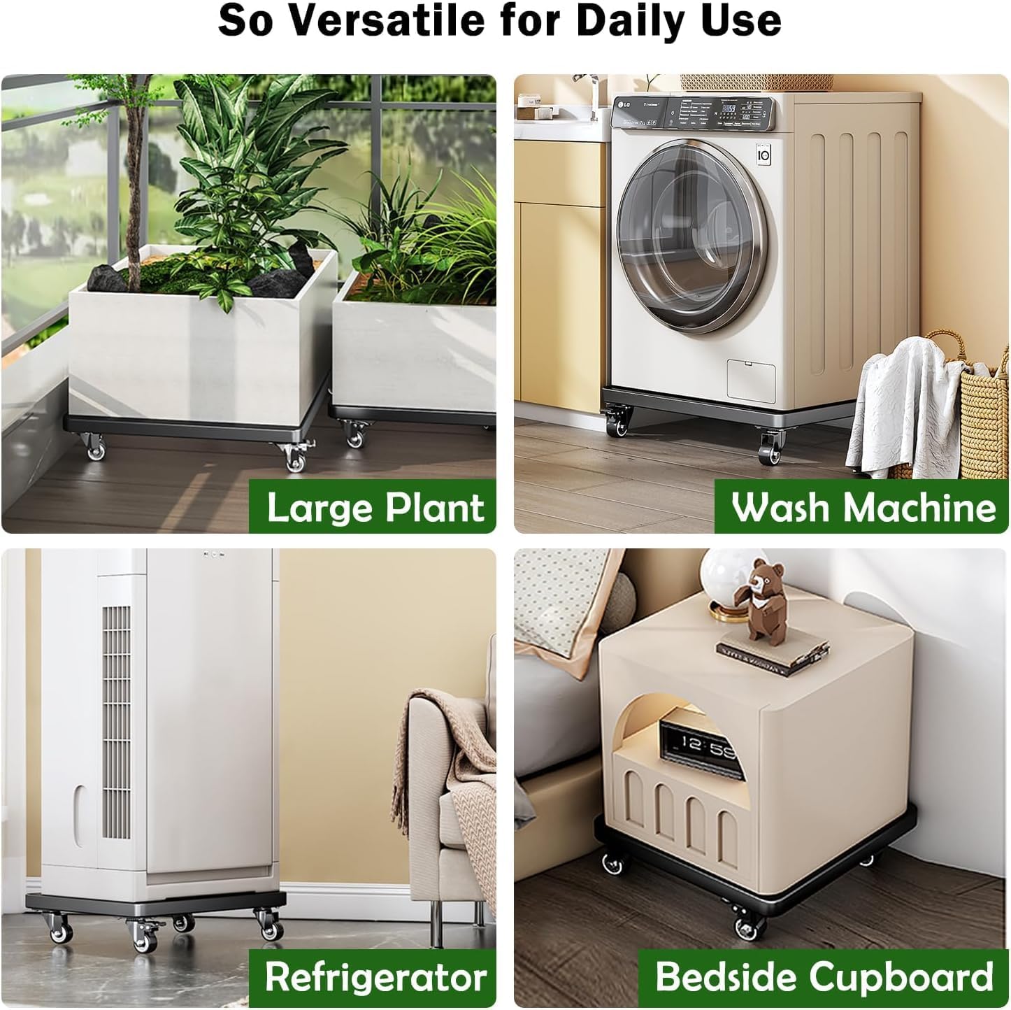 25" Plant Stand with Wheels Heavy Duty,Extra Large Metal Plant Caddy with Industrual Caster,Rolling Square Plant Rollers for Large Pots Plants,Plant Dolly for Indoor Outdoor Use