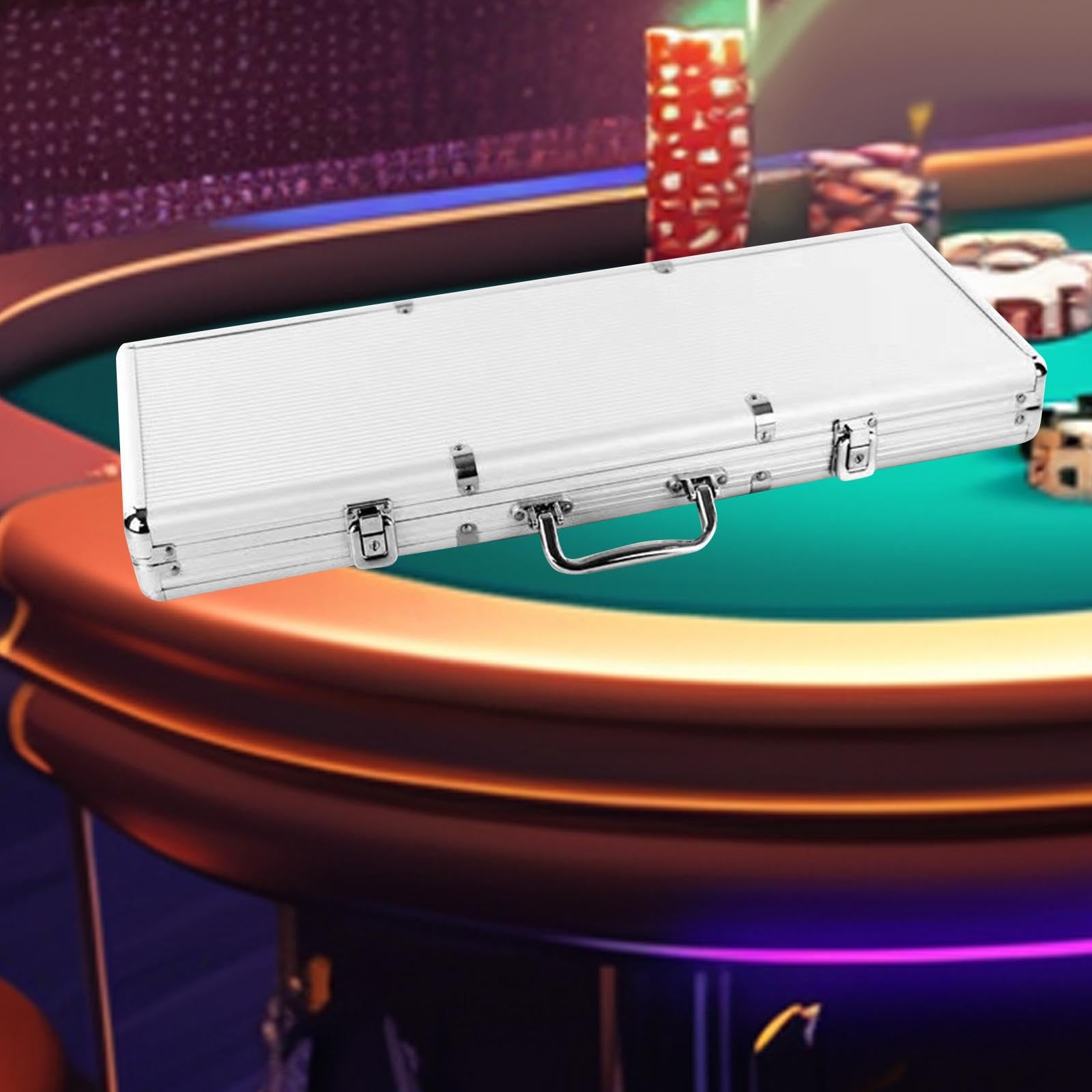Boîte de Transport en Aluminium pour Jeux de Cartes - Organisateur Compact pour, Argent